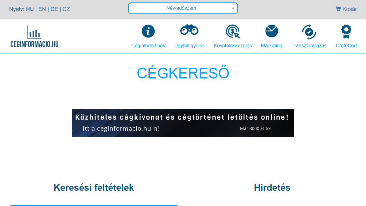 Céginformáció